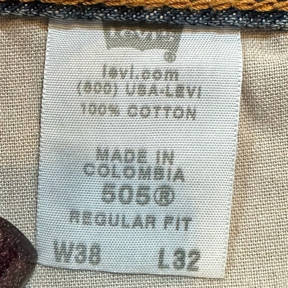 Men’s Levi’s 505 Regular Fit Jeans Size 38” x 32” - Picture 5 of 6
